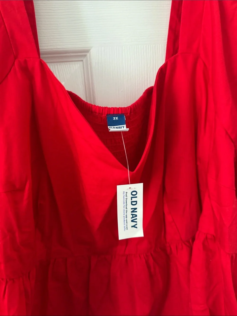 Old Navy Red Puff-Sleeve Peplum Blouse